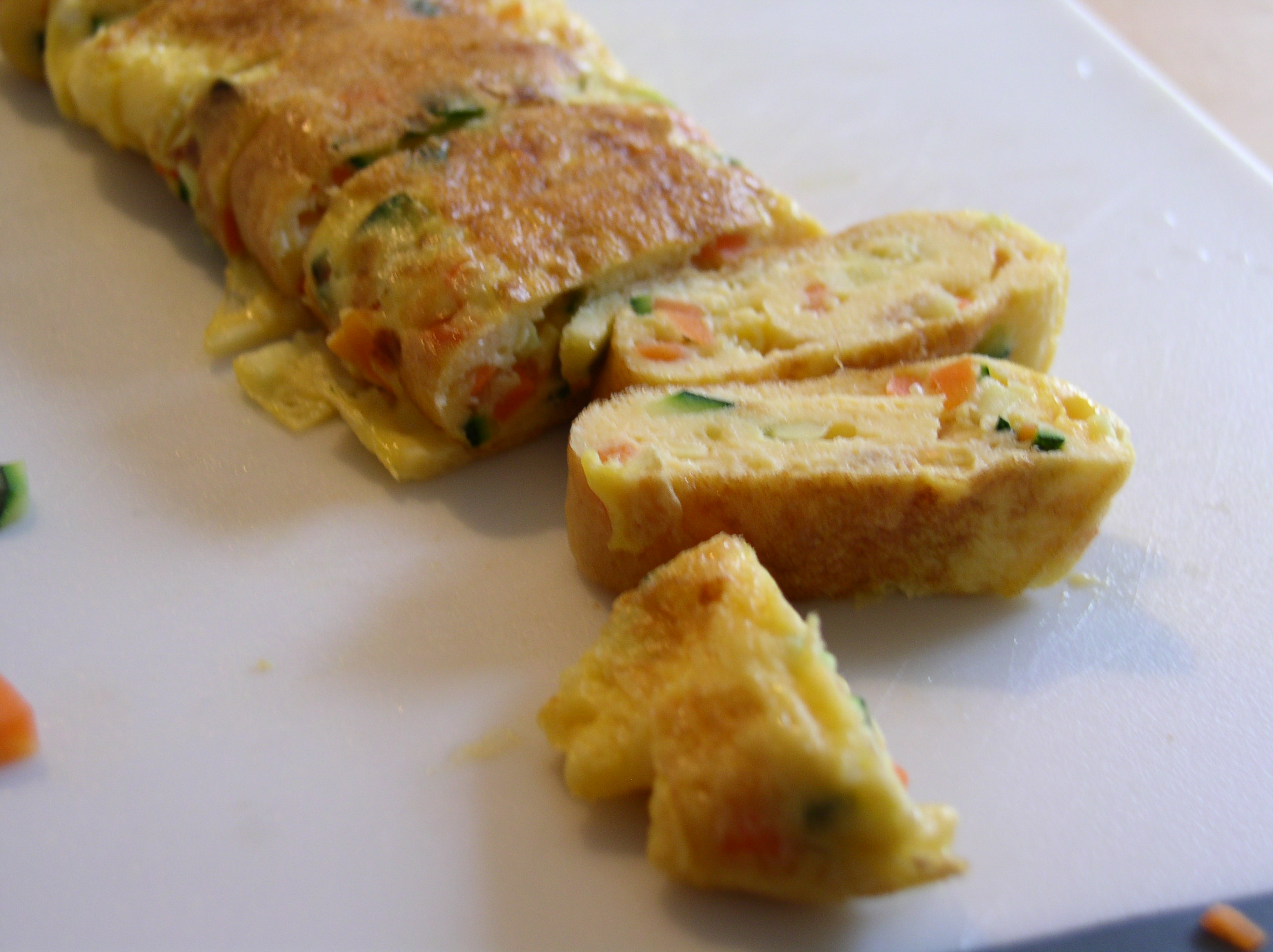 Sliced Korean rolled omelette; an illustrative serving.